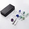 Chinafairprice CSYC NC016 Smoking Pipe Bubbler Bong Gift Box 14mm Ceramic Quartz Nail Clip Wax Dish OD 32mm Birdcage Perc About 8.03 Inches Dab Rig Glass Water Pipes