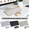 Mini clavier multimédia pleine taille et souris ensemble combiné clavier et souris silencieux sans fil 2.4G pour ordinateur portable Mac ordinateur portable PC de bureau