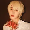 Synthetic Wigs Ailiade Fashion Men Short Wig Light Yellow Blonde With Bangs For Male Women Boy Cosplay Costume Anime Halloween 230314