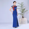 Ethnic Clothing Women Elegance Embroidered Cheongsam Dress Lady Retro Chinese Wedding Bridesmaid Dresses Vintage Evening Party Costume