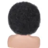 Parrucche sintetiche a sbuffo alto afro corto riccio crespo con frangia capelli neri naturali ombre per le donne party blackpink bob femminile 230314