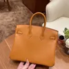 Pure Designer Platinum Bag Hand-stitched Bk25 Taffy Gold Buckle Original Leather Handbag