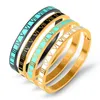 Vintage Women Roman Letter Bangle Bracelet Black Gold Numeral Color Cuff Bangles Stainless Steel Jewelry