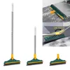 New Floor Scrub Brush 2 In 1 Cleaning Brush Long Handle Removable Wiper Magic Broom Brush Squeegee Tile Kitchen Cleaning Tools