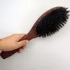 Cepillo de pelo de cerdas de jabalí Natural para mujeres, hombres, niños, cepillo de cerdas suaves para cabello fino y fino, restauración de textura brillante, mango de madera