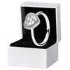 CZ Diamond Love Rings Heart For Pandora Authentic Srebring Srebrny projektant ślubny biżuteria dla kobiet dziewczyny