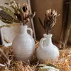 Vaser grabbade glasyr vintage vit porslin keramik vas liten mun blomma ware potten handgjorda konstdekoration kärl ornament