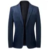 Ternos masculinos Mens Cordamento Blazers outono Moda de inverno masculino Slim Casual Ano