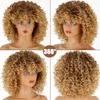 Synthetische pruiken blonde krullende afro voor mode vrouwenkleur 230314