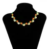 Gargantillas Salircon Trend Bohemia Rainbow Color Seed Beads Cadena Gargantilla Collar Para Mujeres Moda Coreana Pequeñas Flores Accesorios Joyería Y2303