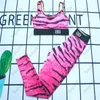 Kvinnor Tracksuits Active Gym Set Baddräkter med kuddar Bikini Bra Set Women Long Pant Bathing Suits Sexy For Yoga Sport Fit Outfit Workout