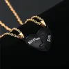 2pcs/set Fashion Mother Son Letters Black Heart Pendant Woman Necklace Jewelry Designer South American Gold Plated Chain Womans Necklaces Mothers Day Gift