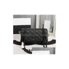 Autres Sacs Cc Luxury Esign 8025 Womans Lettre Plaid Shoder Chaîne Sac Avec Main En Cuir D'agneau Noir Vintage Messenger Drop Delivery Lage A Dhvtt