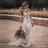 Vestido de noiva outros vestidos de manga longa de renda de renda tule tule apliques traseiros traseiros traseiros árabe Bohemia Vestido de noiva 2023Other