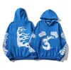 22SS Baumwolle Männer Hoodie Brief Gedruckt High Street Hip Hop Hoodies Farbe Blau Mit Kapuze Sweatshirt Günstige Hoodie