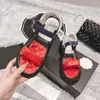 Mode Milano Sandalen Hoge Hakken Zomer Toevallige vrouwen slippers dame schoenen Platte Dames loafer Echt Lakleer slippers Designer luxe MAAT 35-41