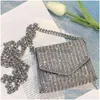 Evening Bags Mini Women Chain Super Sparkling Sier Rhinestones Shoder Small Square Bag Clutch Luxury Diamonds Handbag Drop Delivery Dhoqt