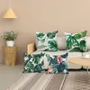Federa per cuscino Set di 4 cuscini da esterno per mobili da giardino Fodera per cuscino in lino verde Copricuscini per divano da 18X18 pollici