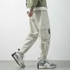 Męskie spodnie 2021 Nowe letnie multipockets Spodnie Cargo Men Streetwear Beige Black Worbgy Joggers Mężczyźni mężczyźni