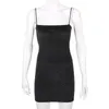 Casual Dresses Fitshinling Gothic Dark Velvet Minikleid Frauen Strass Strap Sexy Bodycon 2023 Slim Black Grunge Vestidos Femme