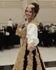 Vestidos de noche tradicionales albaneses de Kosovo con chaqueta negra 2023 Batas de manga larga de dos piezas Vestido de ocasión de graduación con apliques dorados