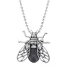 Fashion Fly Bead ketting Natuursteen genezing kristal zwart onyx hanger ketting voor vrouwen sieraden