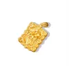 Femme Pendentif Carré Fleur Véritable Or Jaune 18k Rempli Classique Lady Cool Bijoux Présent