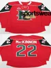 Halifax Mooseheads #22 Nathan Mackinnon Hockey Jersey Настройка белого красного 100% сшитого вышива