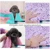 Hundskötsel handduk mjuk mikrofiber chenille husdjur bad torr handfickor super absorberande hållbar snabb torkning tvättbar fabrikspris ex dhaw9