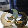 Candle Holders Exquisite Moon Crescent Resin Holder Incense Tube Coffee Shop Study Bedroom Decoration Ornaments