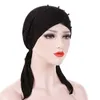 Mützen Beanie/Schädelkappen 2023 Mode Muslim Kopftuch Hut Dünne Sommer Frauen Inner Hijab Bonnet Solide Perle Turban Indien Kopf Wrap Hüte für