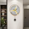 Wandklokken Moderne woonkamer LED -mechanisme Design Gold Nordic unieke items Duvar Saati Decoratie L