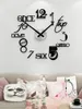 Wanduhren MEISD Zahlen DIY Stille Acryl Große Dekorative Uhr Modernes Design Wohnzimmer Uhr Schwarz Spiegel Aufkleber Horloge