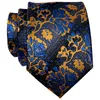 Bow Ties Business Blue Black Silk for Men mode 8cm tryck formell klänning vanligt nacke bröllopsfest man