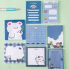 Cute Memo Pads Cartoon Bear 8X8CM Sticky Notes Girl Student Message Note Pad School Supplies Notebook Kawaii Stationery