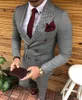 Men's Suits SOLOVEDRESS Men's Western Slim Two-piece Houndstooth Double Breasted Conference Party Customization