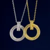 Damer 1 ord Stereoskopiska örhängen Designer Smycken diamantbesatta Circle Necklace Set dam guld/Silver/Ros med fullt set varumärke som bröllop julklapp