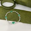 Snoep Groene Concentrische Cirkels Hanger Kettingen Vrouwen Zilveren Leuke Kralen Armbanden Ingenieuze Gemak Interlocking Ketting