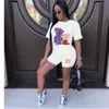 Plus Sizes S-5XL Women Tracksuits Two Pieces Set Designer 2023 New Large Letters Pattern Printed T-shirt Shorts Suits 6 Colours