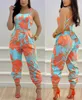 Kvinnors jumpsuits 2023 Summer Suspender Sexig Fashion Backless Bow Print High midja Jumpsuit Kvinnor