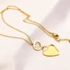 Klasik kolye kolye lüks kız çift aşk kolye tasarımcısı mücevher aksesuarları cazibe uzun zincir 18k altın kaplama kolye ile hediye kutusu