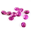 Lustre en cristal de 14mm, perles octogonales Fuchsia, 100/1000 pièces, matériel de bricolage pour rideau, accessoires de fenêtre, prismes suspendus