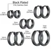 Kolczyki Hoop Huggie Pairs Stal nierdzewna Męskie damskie kolczyki w uszach 7mm 9mm 12mm 14mm 16mmHoop