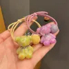 Candy Kolor Śliczny kreskówka Niedźwiedź włosy Rope Wstążka Wisior akrylowy rozciąganie włosów Rope Fryzjer Kawaii Wai Fair Tie