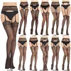 Men's Socks Sexy Body Stocking Lace Soft Open Crotch Top Thigh High Stockings Suspender Garter Belt Over Knee Pantyhose Fit Below 75kgMen's