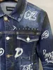 DSQ Phantom Turtle Denim Jacket Men 코트 블루 캐주얼 면화 턴 다운 고리 긴 소매 데님 폭격기 재킷 98380