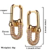 Hoop Earrings & Huggie 1 Pair Gold Color Drop Dainty Pave Cubic Zirconia Copper Ear For Women Trend Hip Hop Style Jewelry Gifts