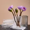 Vases créatifs vase en verre transparent ornements salon arrangement de fleurs frais et sec mettre en œuvre table de dîner de chambre à coucher