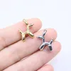 Charms 1pcs 20mm Wholesell Stainless Steel High Quality Lovely Dog Pendant DIY Necklace Earrings Bracelets Unfading 2 Colors