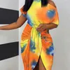 2023 été femmes robes nouveau Style Sexy imprimé à manches courtes col diagonal robe irrégulière